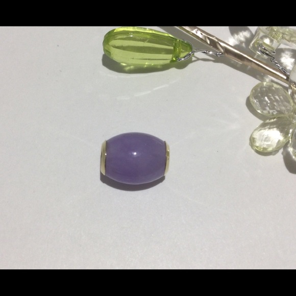 14K Gold Purple Jade Barrrel - Picture 1 of 5